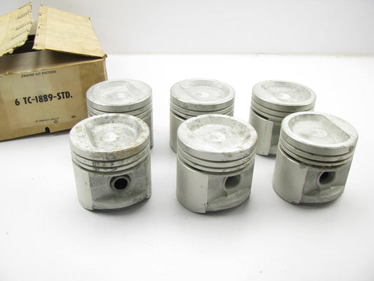 (6) Perfect Circle TC1889 Engine Piston STD For 1970-1988 Chevrolet GMC 292-L6
