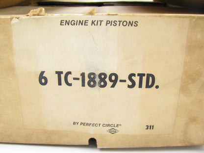 (6) Perfect Circle TC1889 Engine Piston STD For 1970-1988 Chevrolet GMC 292-L6