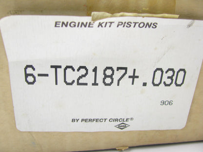 (6) Perfect Circle TC2187 Engine Pistons .030 Size - 1982-1987 Ford 232 3.8L V6