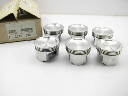 (6) Perfect Circle TC2761 Engine Pistons - .030'' for 1988-1992 Buick 3.8L V6