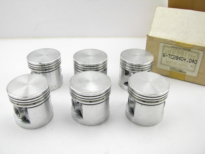 Perfect Circle TC2840 Engine Piston Set Of 6, .040'' - 1953-1962 Chevy 235 236 I6