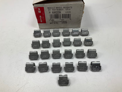 Perfect Wheel Weights AW025N Wheel Weights .25 Oz - Box Of 25 Pcs