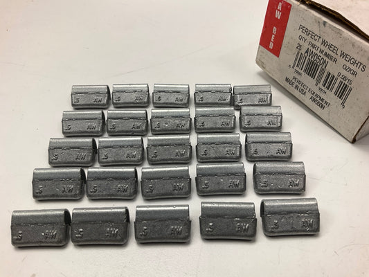 Perfect Wheel Weights AW050N Wheel Weights .50 Oz - Box Of 25 Pcs