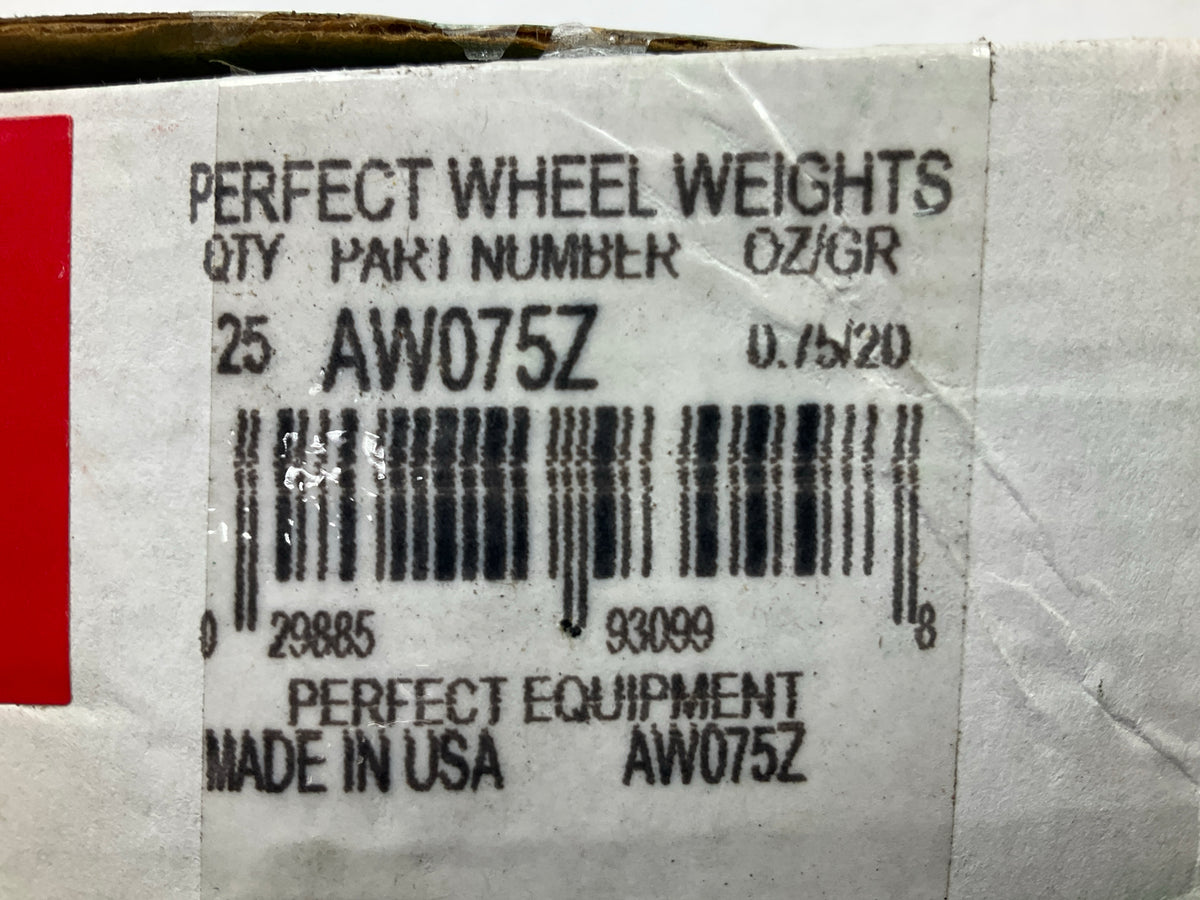 Perfect Wheel Weights AW075Z COATED Zinc  Wheel Weights 0.75 Oz - Box Of 25