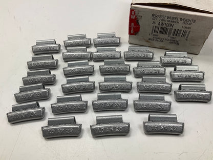 (25) Perfect Wheel Weights AW100N Lead Coated Clip On Wheel Weights, 1.00oz