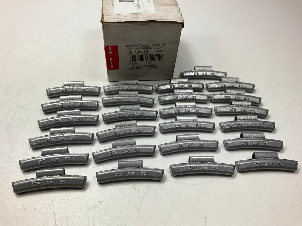 (25) Perfect Wheel Weights AW175N Lead Coated Clip On Wheel Weights, 1.75oz