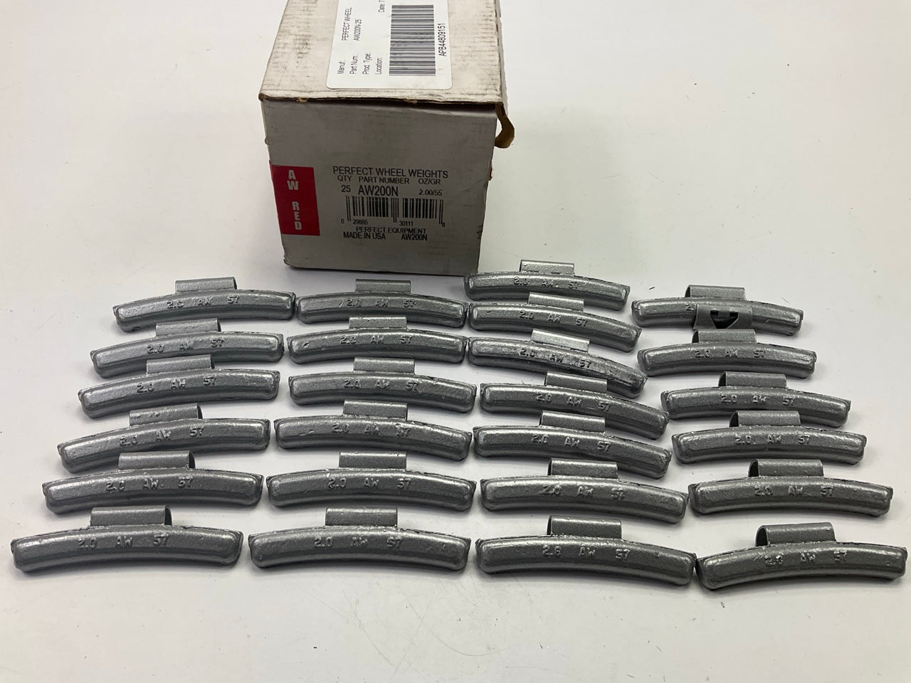 (25) Perfect Wheel Weights AW200N Lead Coated Clip On Wheel Weights, 2.00oz