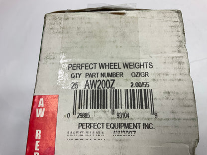 (25) Perfect Wheel Weights AW200Z Zinc Coated Clip On Wheel Weights, 2.00oz