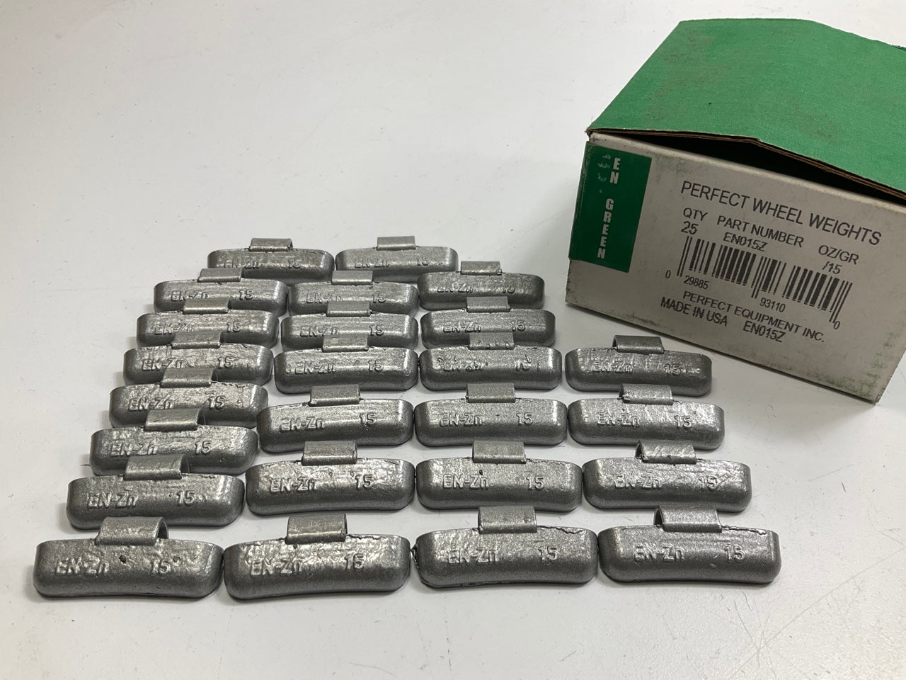 (25) Perfect Wheel Weights EN015Z Zinc Coated Clip On Wheel Weights, 15g