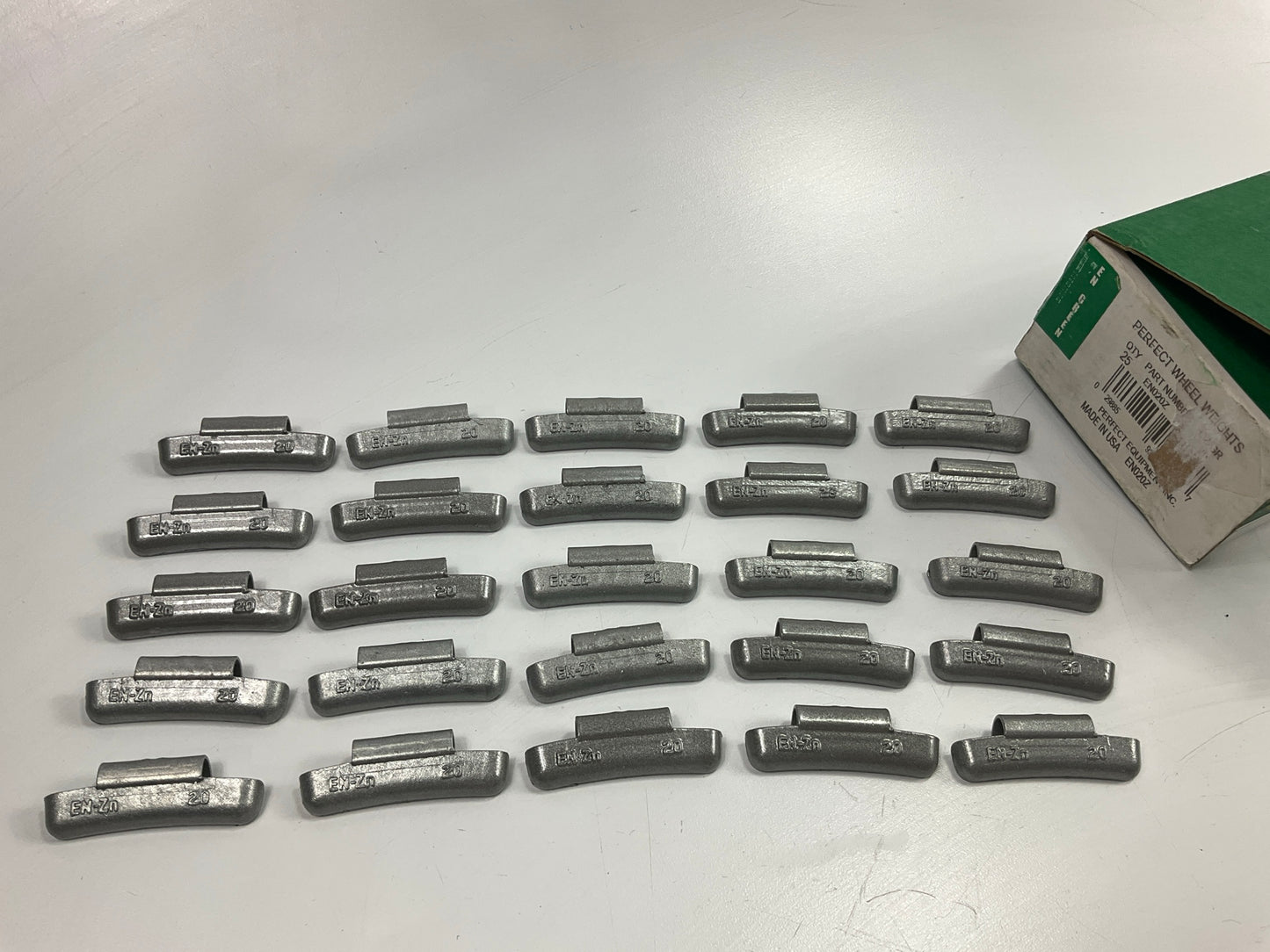 (25) Perfect Wheel Weights EN020Z EN Type Clip On Wheel Weight Zinc Coated, 20g.