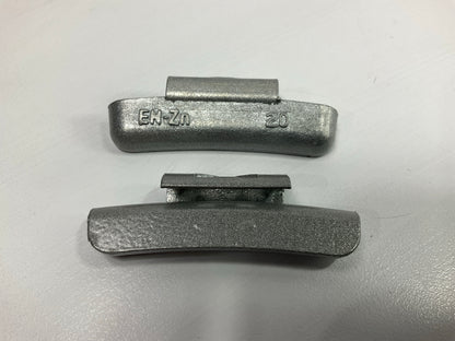 (25) Perfect Wheel Weights EN020Z EN Type Clip On Wheel Weight Zinc Coated, 20g.