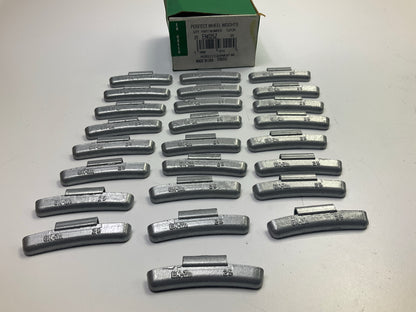 (25) Perfect Wheel Weights EN025Z EN Type Clip On Wheel Weight Zinc Coated, 25g.