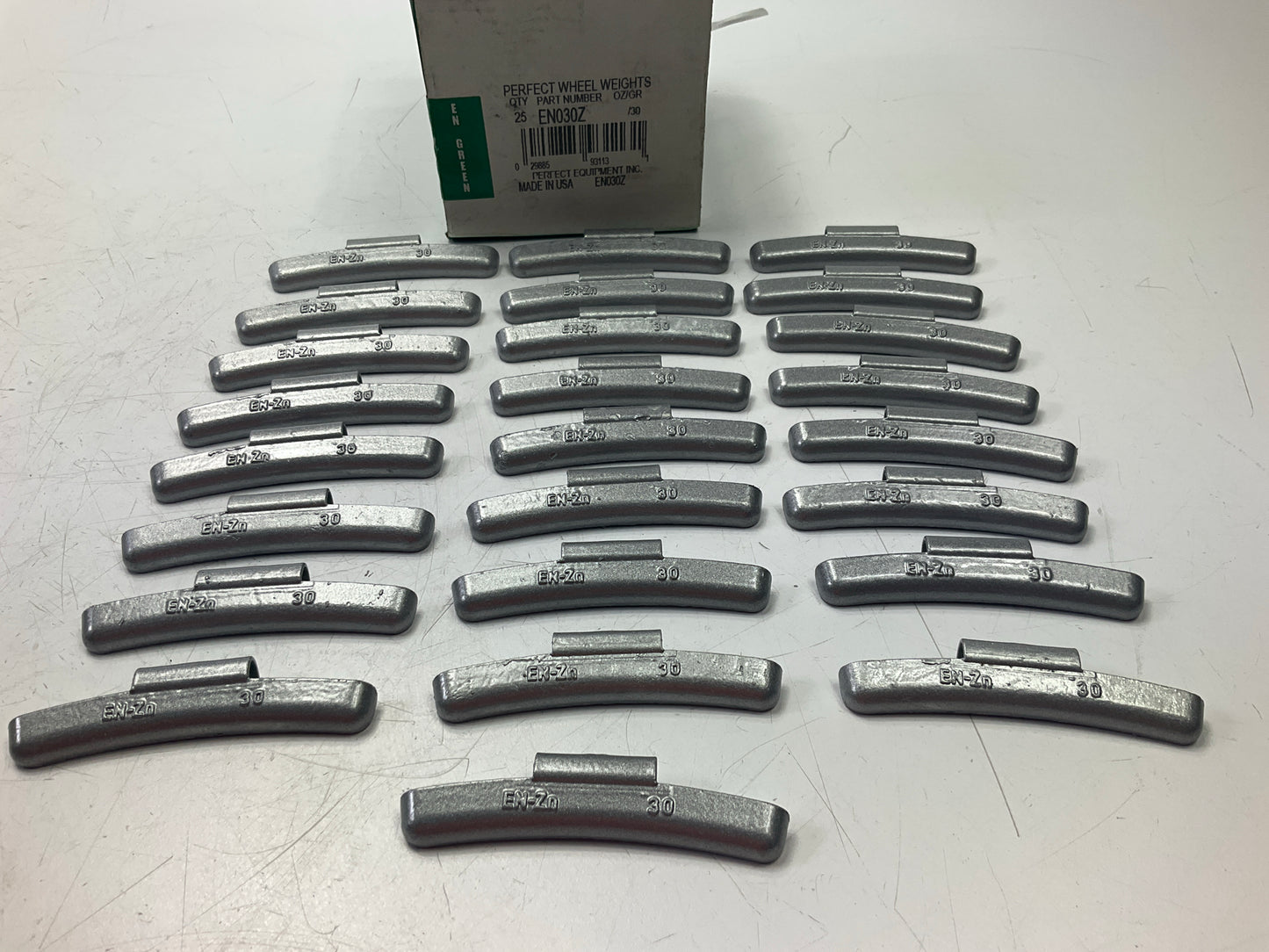 (25) Perfect Wheel Weights EN030Z EN Type Clip On Wheel Weight Zinc Coated, 30g.