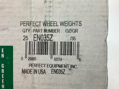 (25) Perfect Wheel Weights EN035Z EN Type Clip On Wheel Weight Zinc Coated, 35g.
