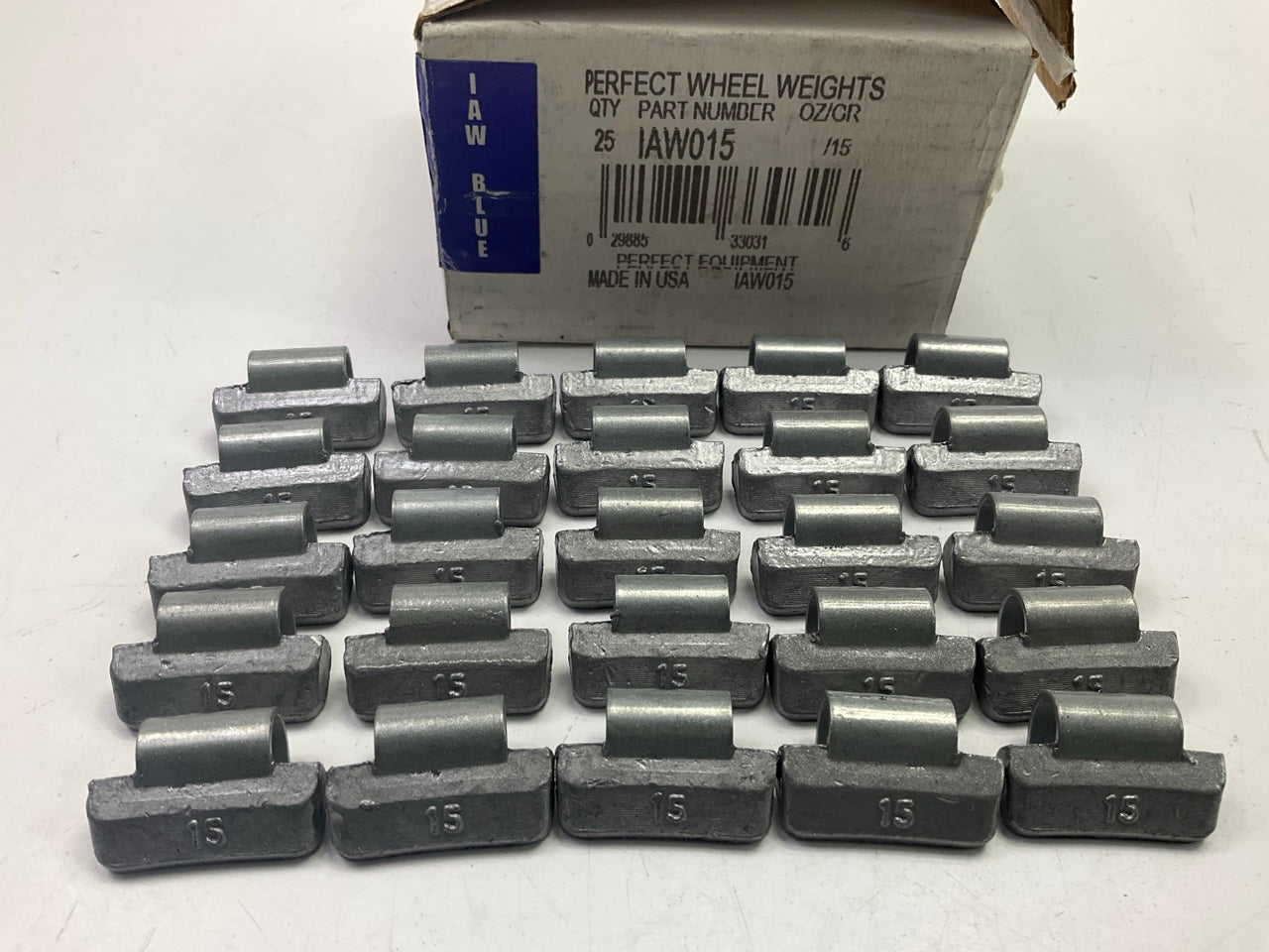 (25) Perfect Wheel Weights IAW015 Lead Coated Clip On Wheel Weights, 15g