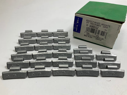 (25) Perfect Wheel Weights IAW015Z Zinc Coated Clip On Wheel Weights, 15g