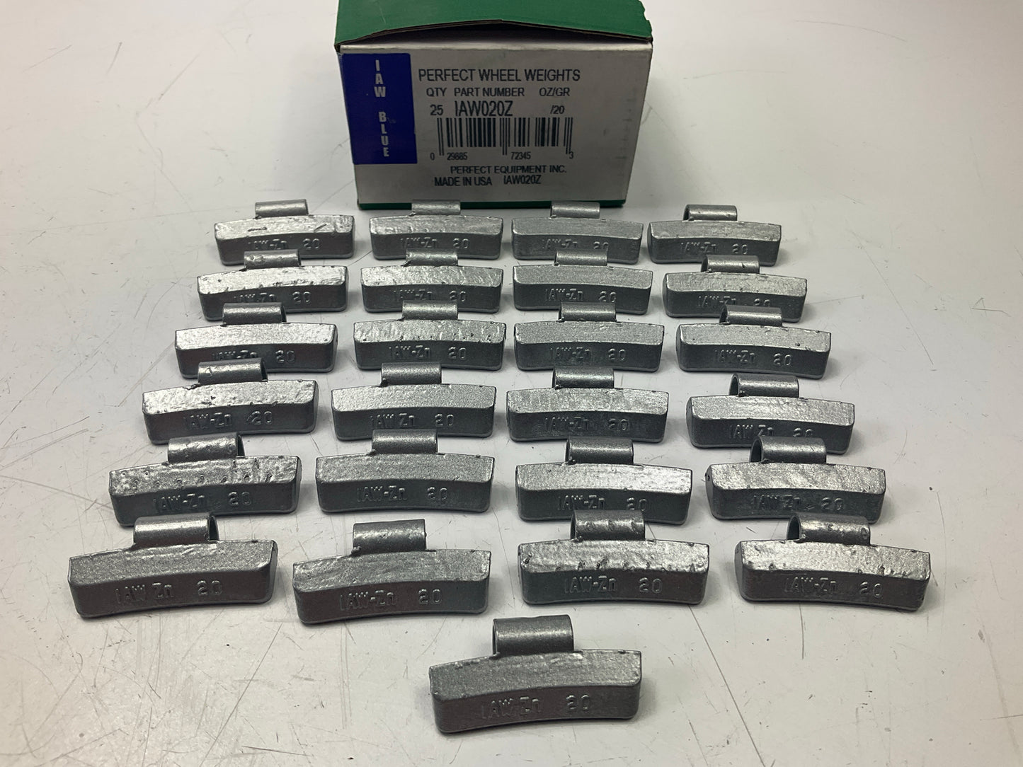 (25) Perfect Wheel Weights IAW020Z Zinc Coated Clip On Wheel Weights, 20g
