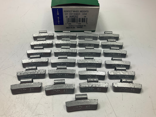 (25) Perfect Wheel Weights IAW020Z Zinc Coated Clip On Wheel Weights, 20g