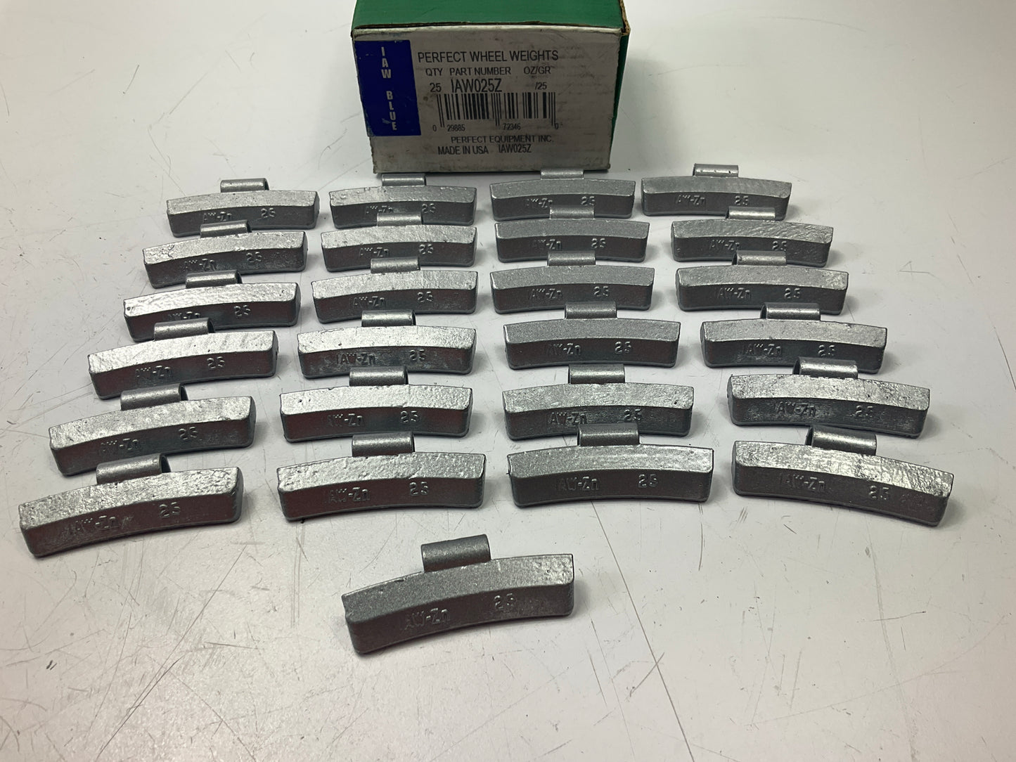 (25) Perfect Wheel Weights IAW025Z Zinc Coated Clip On Wheel Weights, 25g