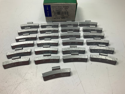 (25) Perfect Wheel Weights IAW025Z Zinc Coated Clip On Wheel Weights, 25g