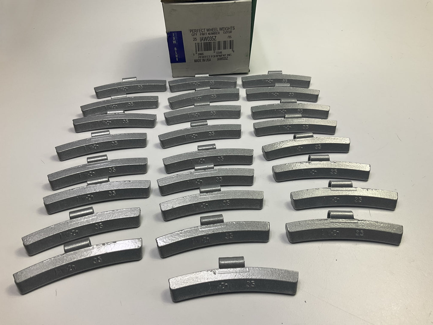 (25) Perfect Wheel Weights IAW035Z Zinc Coated Clip On Wheel Weights, 30g