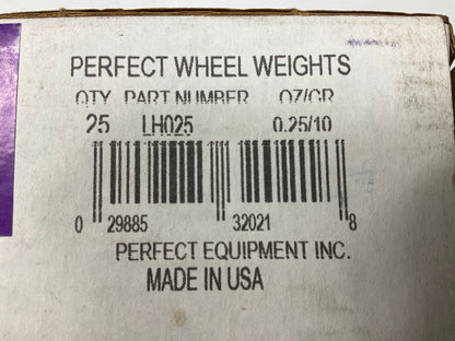 Perfect Wheel Weights LH025 Wheel Weights - 0.25oz / 10 Grams,  Box Of 25 Pcs