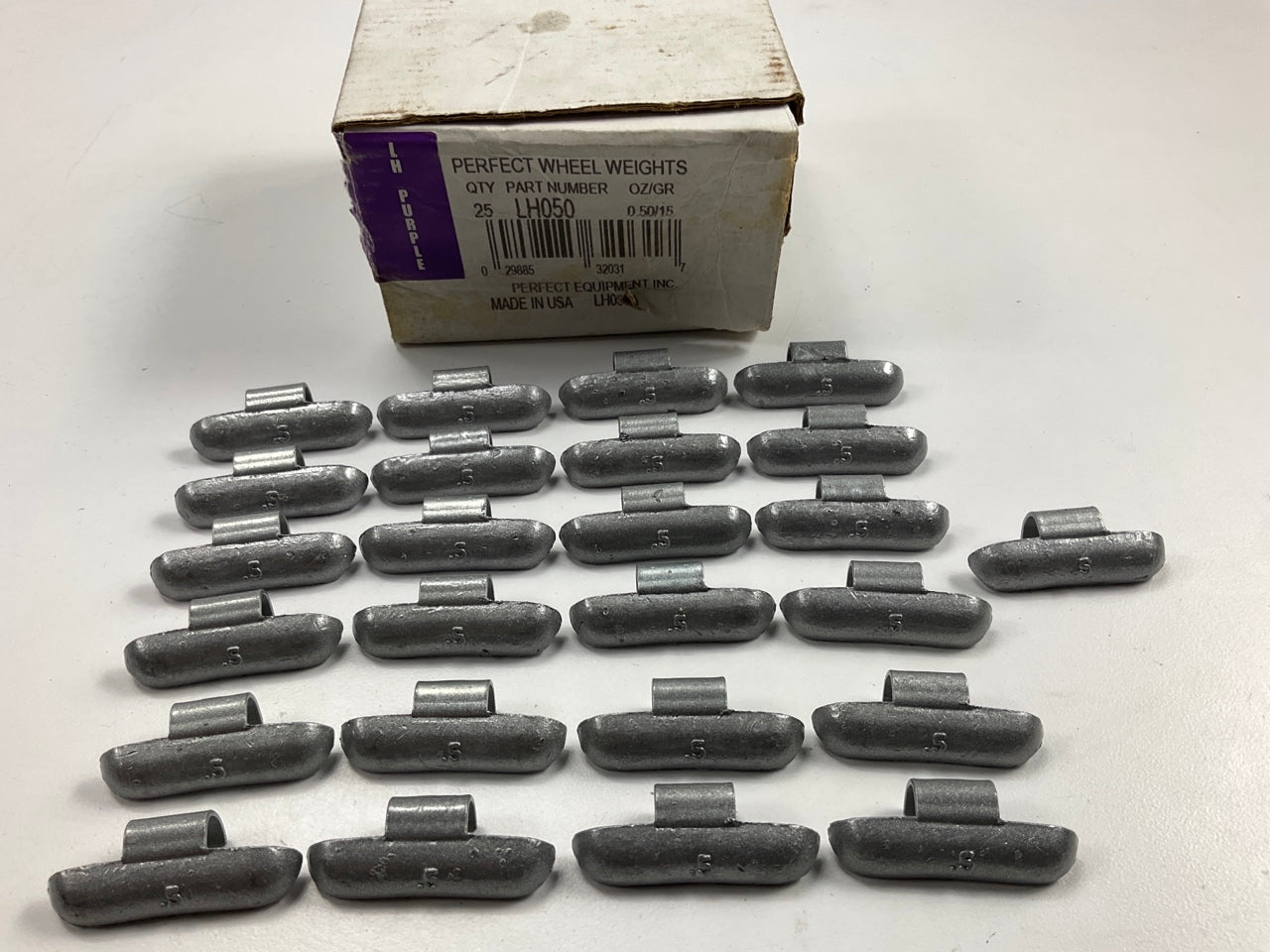 (25) Perfect Wheel Weights LH050 Lead Coated Clip On Wheel Weights, 0.50oz