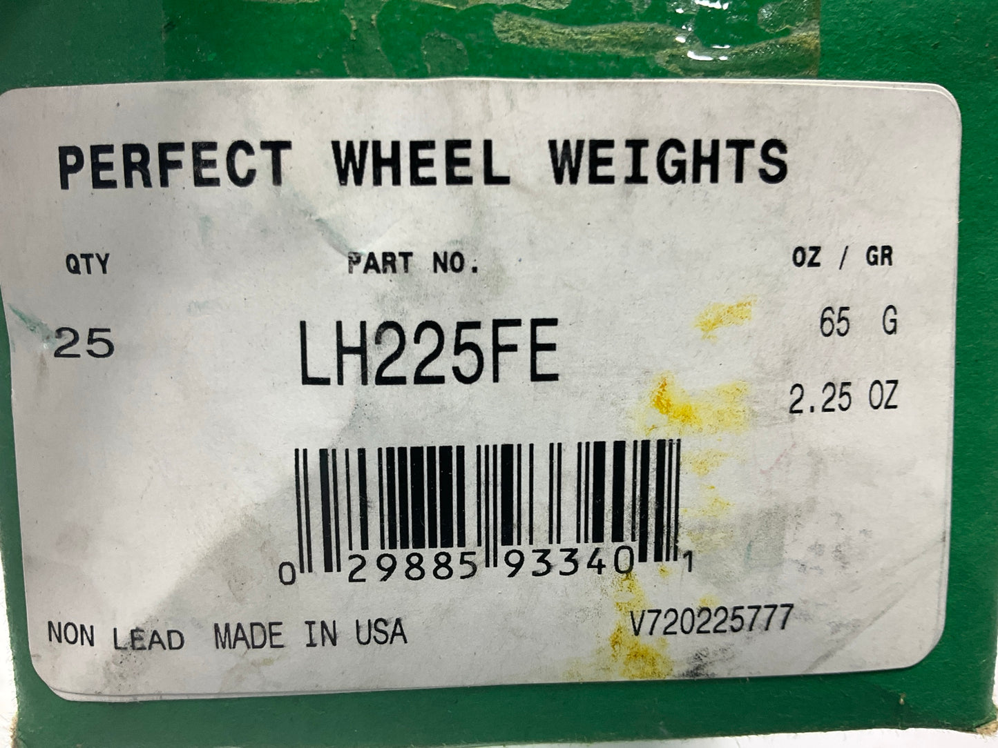 Perfect Wheel Weights LH225FE Wheel Weights 2.25 Oz - Box Of 25 Pcs