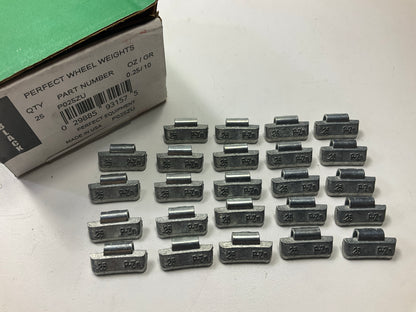 Perfect Wheel Weights P025ZU - UNCOATED Wheel Weights 0.25 Oz - Box Of 24