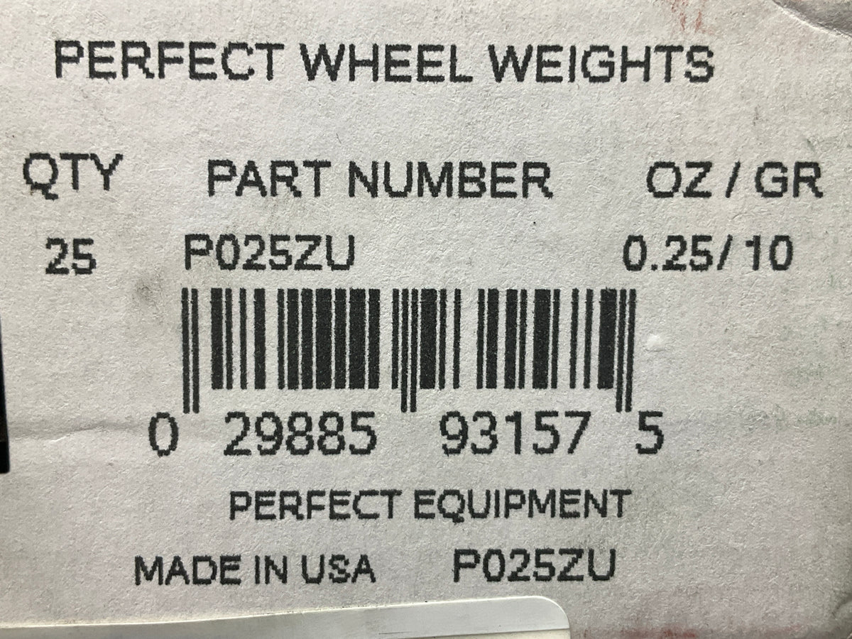 Perfect Wheel Weights P025ZU - UNCOATED Wheel Weights 0.25 Oz - Box Of 24