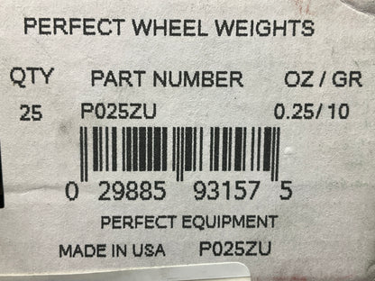 Perfect Wheel Weights P025ZU - UNCOATED Wheel Weights 0.25 Oz - Box Of 24