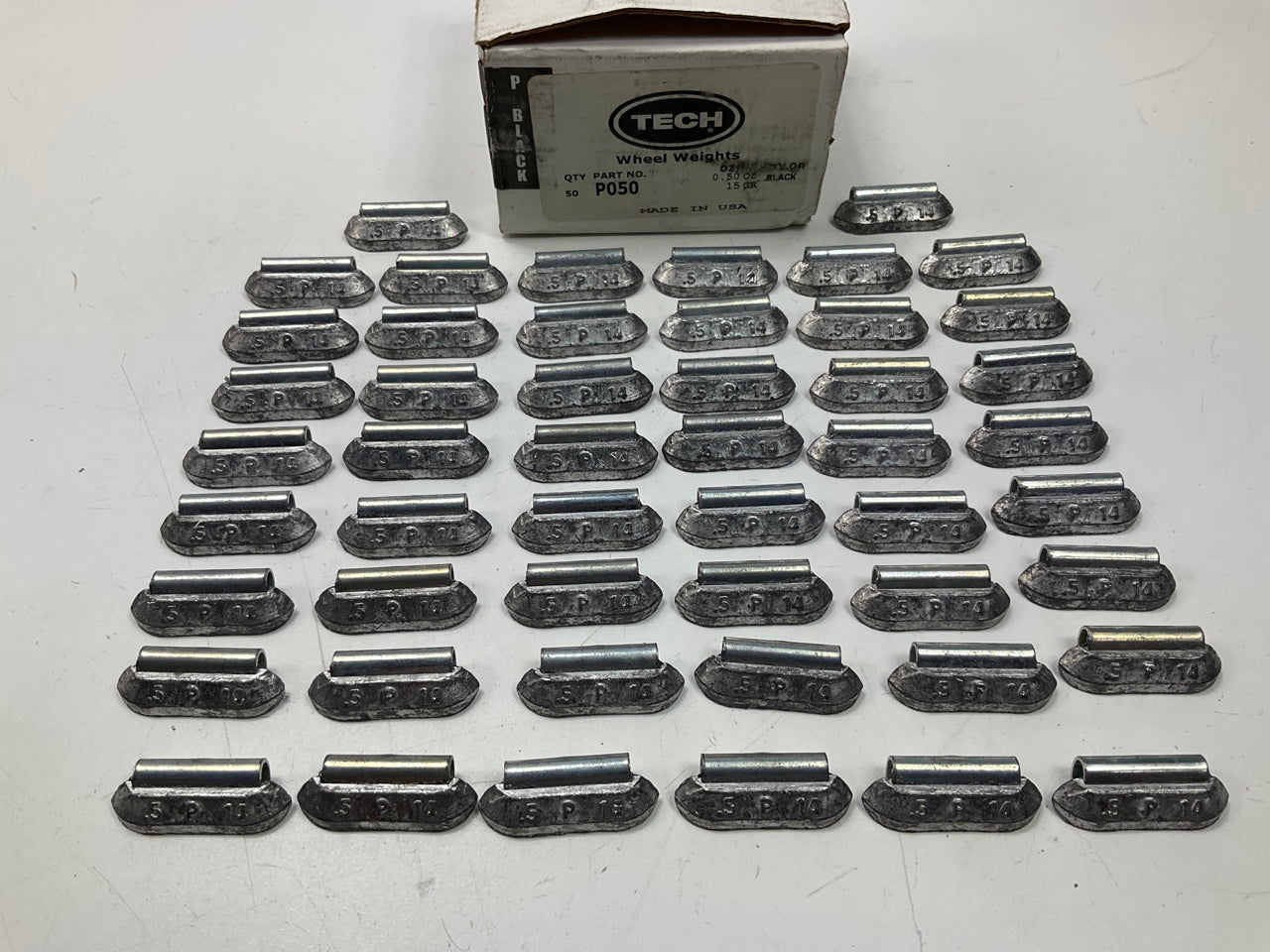 Perfect Wheel Weights P050 P Style Uncoated Lead Wheel Weight 0.50oz - Box Of 50