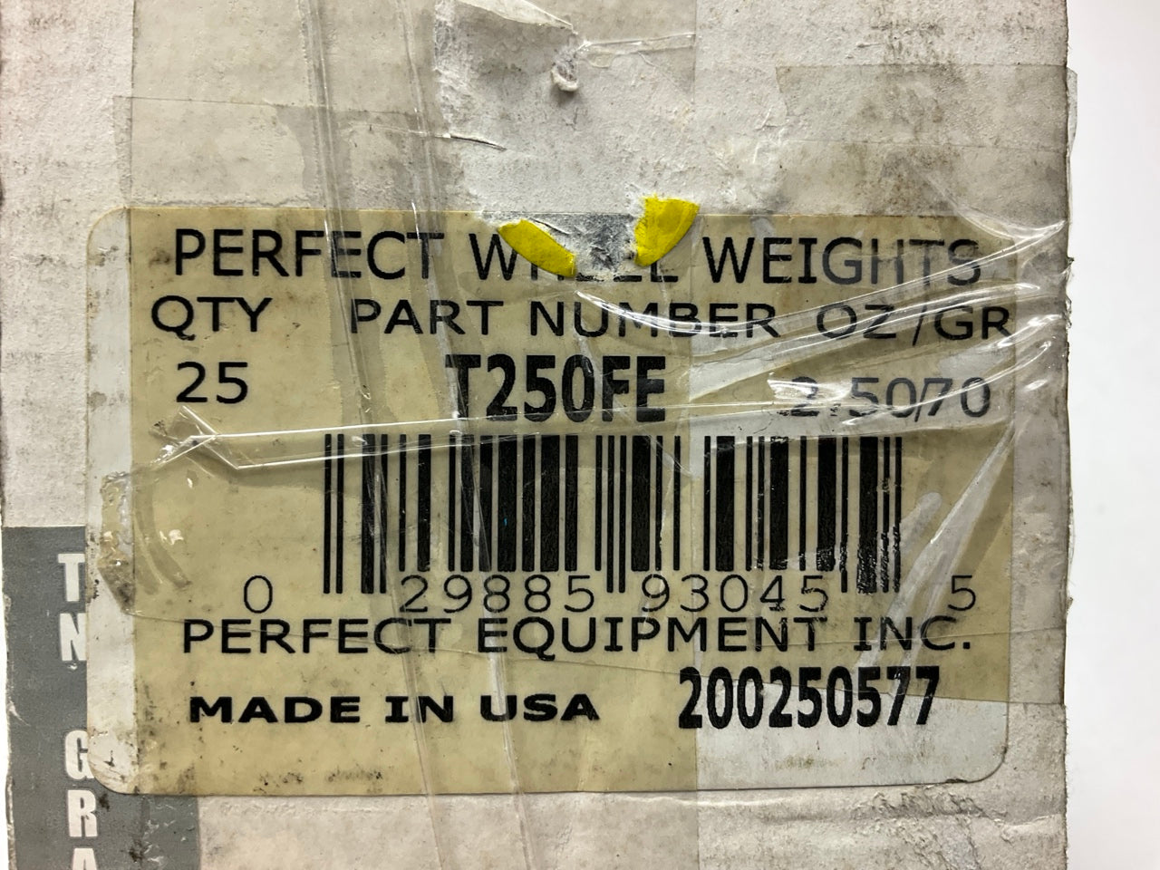 Perfect Wheel Weights T250FE Wheel Weights 2.50 Oz - Box Of 25 Pcs