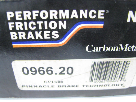 Performance Friction 0966-20 Carbon Metallic Disc Brake Pads - Front