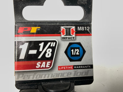 Performance Tool M812 1/2'' Drive 1-1/8'' 6-Point Standard Impact Socket