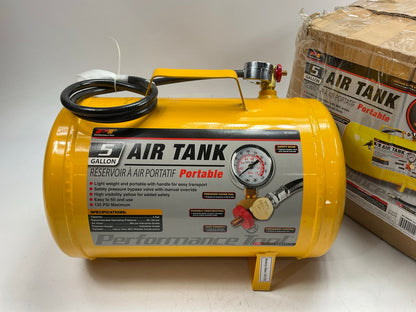 SMALL DENT - Performance Tool W10005 Hi-Viz 5-Gallon Portable Air Tank W/ Gauge