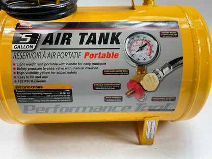 SMALL DENT - Performance Tool W10005 Hi-Viz 5-Gallon Portable Air Tank W/ Gauge