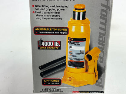 Performance Tool W1621 2-Ton 4,000 Lbs. Heavy Duty Hydraulic Bottle Jack,Yellow