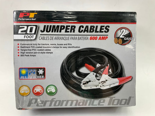 Performance Tool W1669 20' Commercial Duty 2-Gauge 800 PEAK AMP Jumper Cables