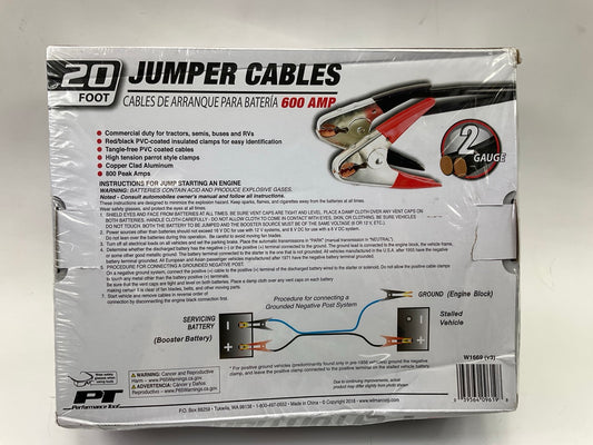 Performance Tool W1669 20' Commercial Duty 2-Gauge 800 PEAK AMP Jumper Cables