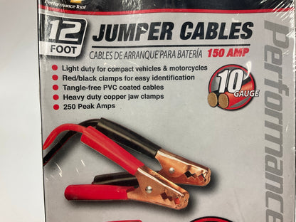 Performance Tool W1670 12' 10-Gauge 150 AMP All Weather Jumper Cables,12 Feet