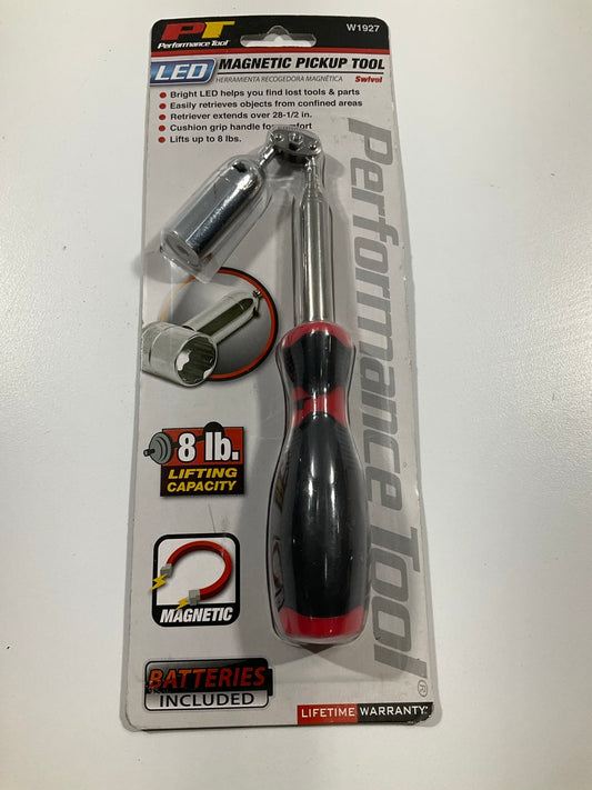 Performance Tool W1927 Swivel LED Magnetic Pickup Tool, Picks-Up Up To 8 Lbs