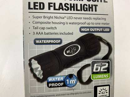 Performance Tool W2477 Flashlight, 62 Lumen, 3 AAA Batteries, 4 Hour Run Time