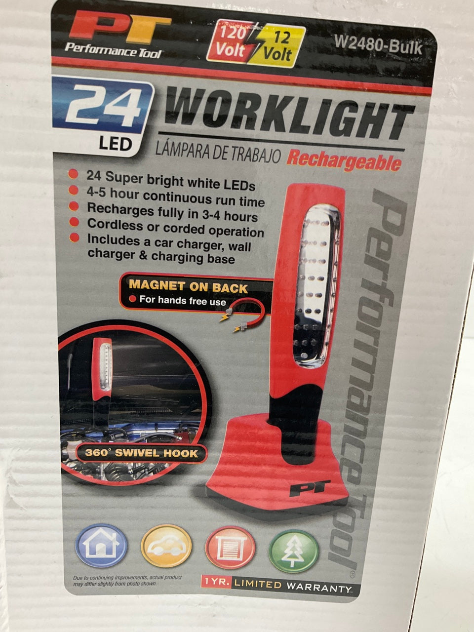 Performance Tool W2480 - LED Handheld Cordless Work Light Flashlight Lamp