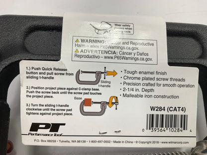 Performance Tool W284 4 Inch Quick Release C-Clamp
