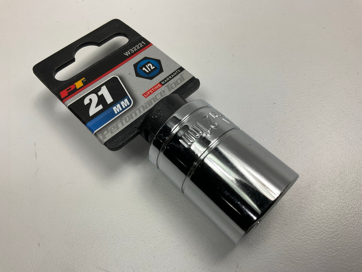 Performance Tool W32221 1/2'' Drive 21 Mm 6-Point Metric Standard Socket