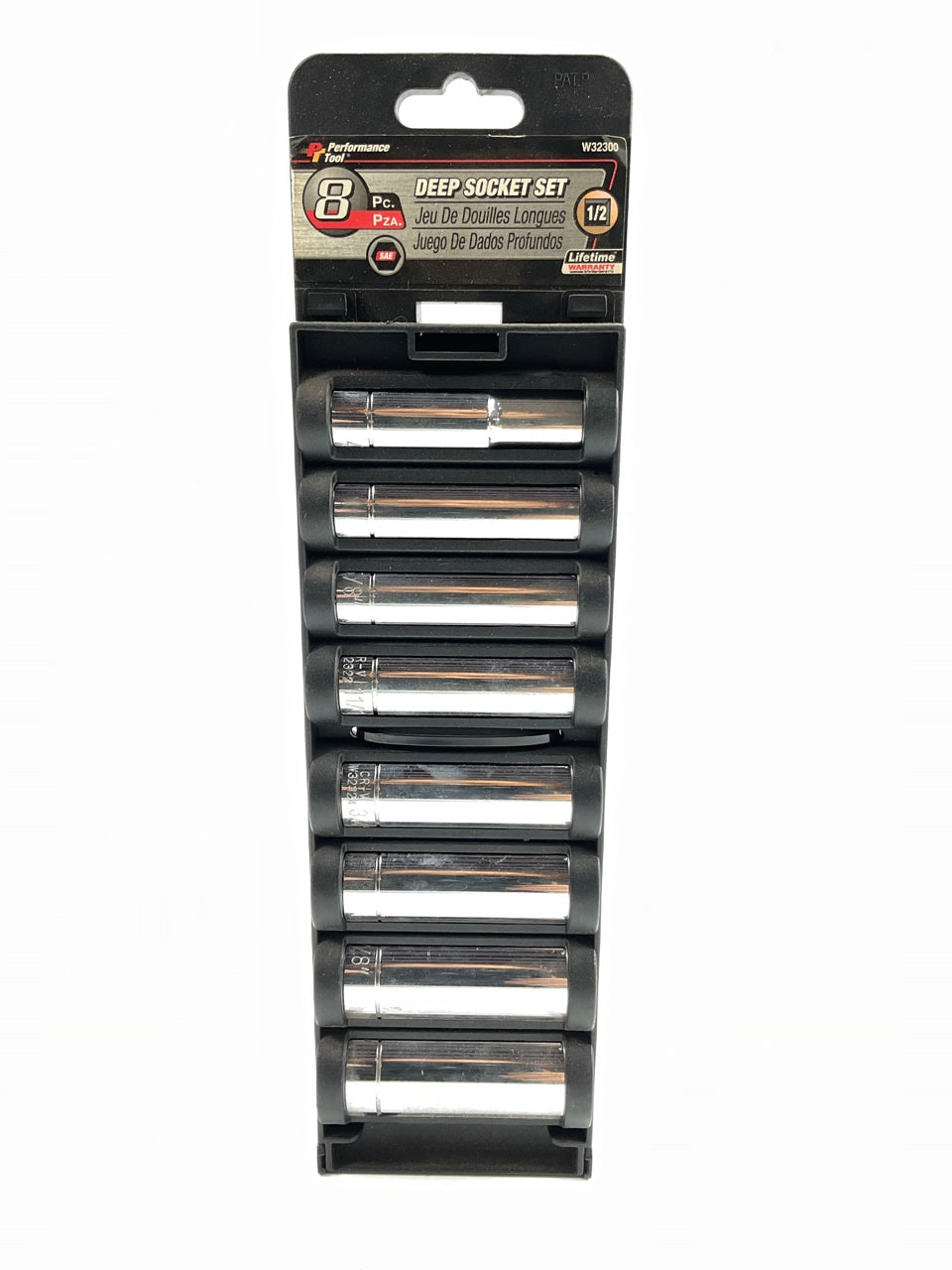 Performance Tool W32300 8 Pc. 1/2'' Dr. SAE Deep Socket Set