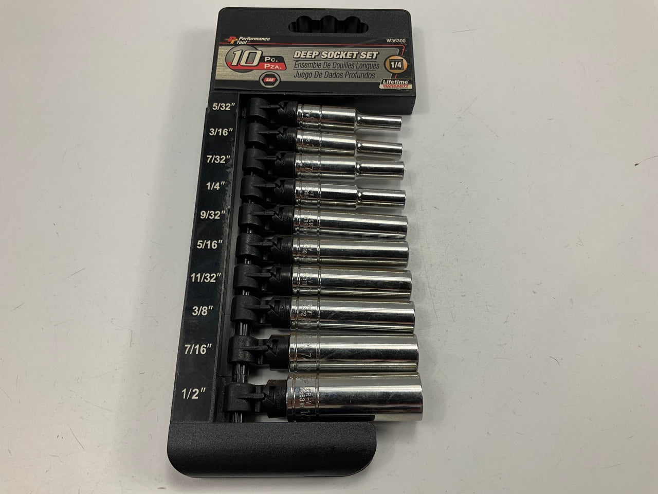 Performance Tool W36300 1/4'' 10 PC SAE Deep Socket Set
