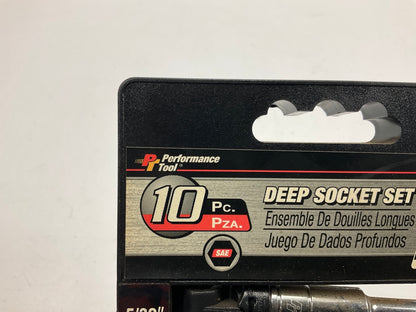 Performance Tool W36300 1/4'' 10 PC SAE Deep Socket Set
