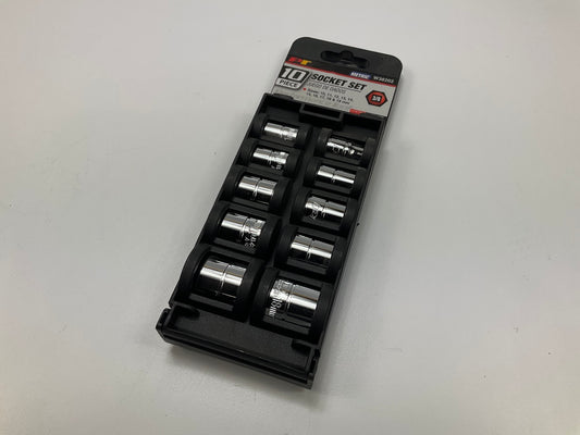 Performance Tool W38202 10-Piece 3/8'' Drive Metric Socket Set  10mm-19mm
